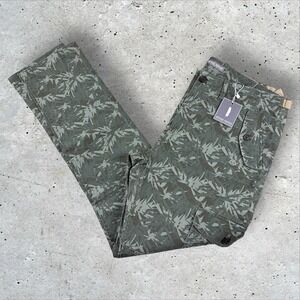 NWT Michael Bastian Cargo Pants Men's 34x33 Green Bamboo Print Straight Leg